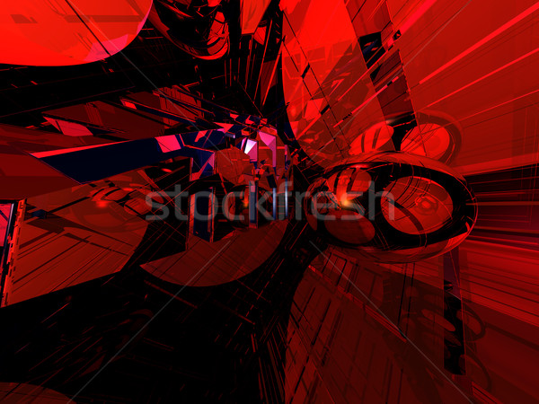 Techno abstract futuristische neon licht 3d illustration Stockfoto © drizzd