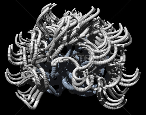 Abstrakten Form schwarz 3D-Darstellung Schlange Stock foto © drizzd