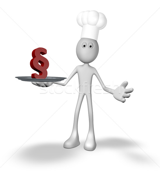 Szakács fickó bekezdés szimbólum 3D renderelt kép Stock fotó © drizzd