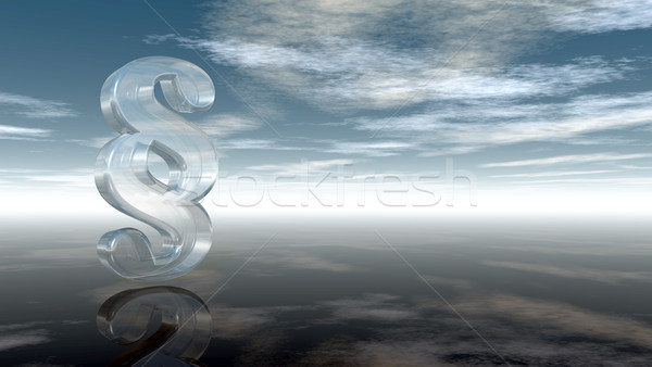 Glas paragraaf symbool bewolkt hemel 3D Stockfoto © drizzd