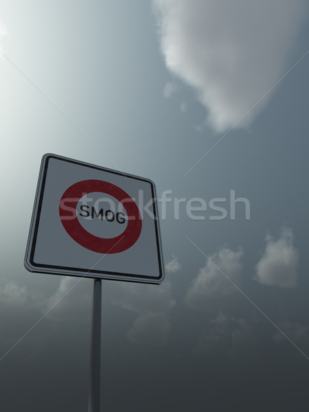 Smog ciemne niebo 3d ilustracji ziemi Zdjęcia stock © drizzd