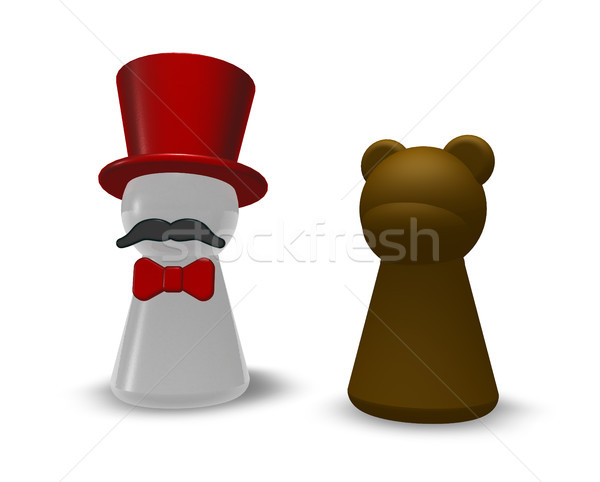 animal trainer and bear - 3d illustration Stock photo © drizzd