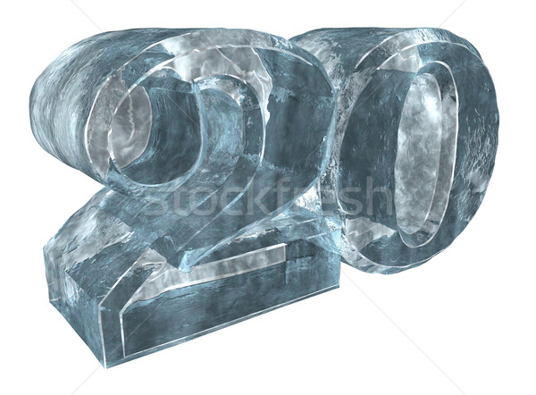 Eingefroren zwanzig Zahl 20 weiß 3D-Darstellung Stock foto © drizzd