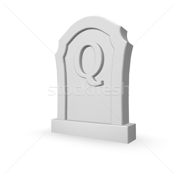 gravestone with uppercase letter q on white background - 3d rendering Stock photo © drizzd