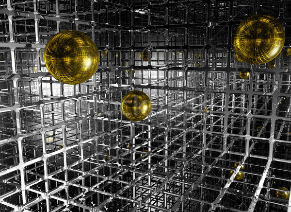 Foto stock: Abstrato · futurista · esferas · ilustração · 3d · projeto · tecnologia