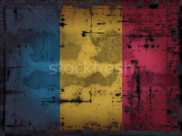 Grunge Rumania bandera Europa país antiguos Foto stock © drizzd