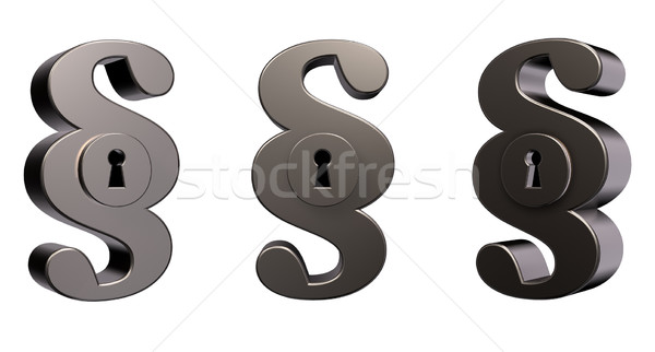 Stok fotoğraf: Paragraf · anahtar · deliği · Metal · simge · beyaz · 3d · illustration