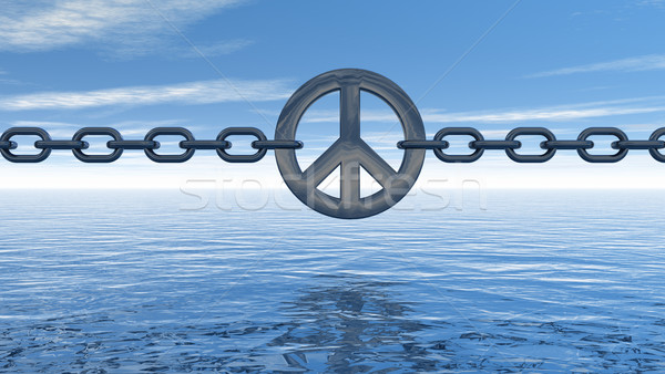 мира цепь металл символ воды 3d иллюстрации Сток-фото © drizzd