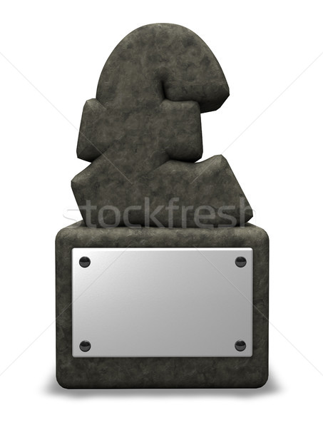Kő font szimbólum fehér 3d illusztráció pénz Stock fotó © drizzd
