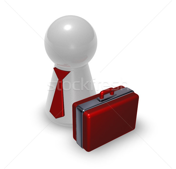 [[stock_photo]]: Rouge · cas · jouer · chiffre · cravate · 3d · illustration