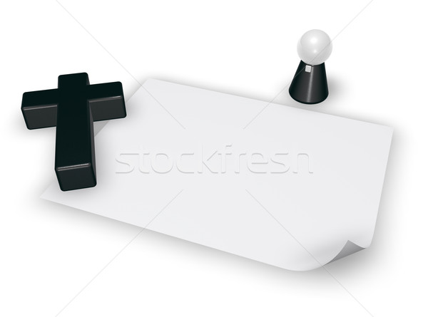 christian cross and pope figur - 3d rendering Stock photo © drizzd