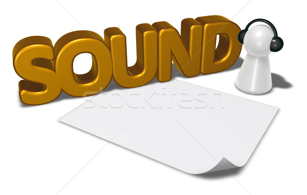 sound tag and pawn with headphones - 3d rendering Stock photo © drizzd