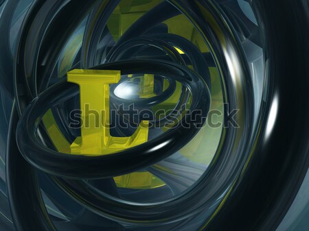 Lettre h futuriste espace 3d illustration lettre or [[stock_photo]] © drizzd