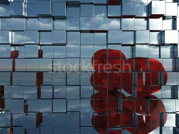 Número ochenta pared metal cubos 3d Foto stock © drizzd