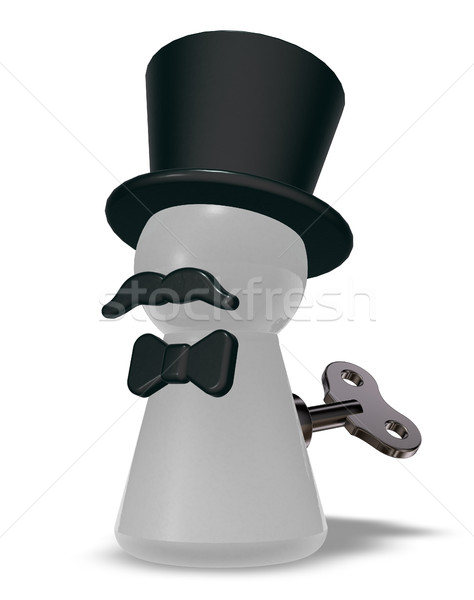 pawn with hat and beard - 3d rendering Stock photo © drizzd