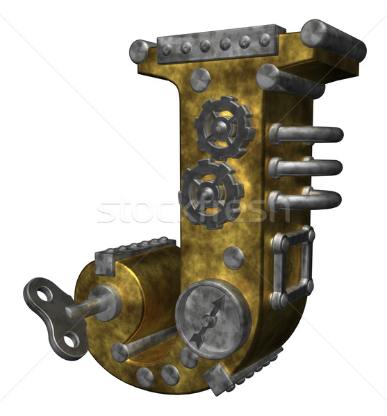 Stockfoto: Steampunk · brief · witte · 3d · illustration · klok · kunst