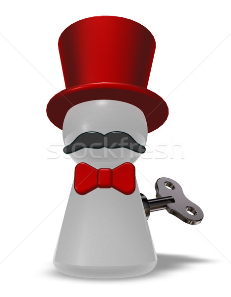 pawn with hat and beard - 3d rendering Stock photo © drizzd