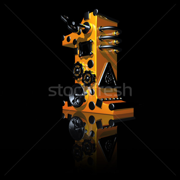 Steampunk negro 3d signo clave Foto stock © drizzd