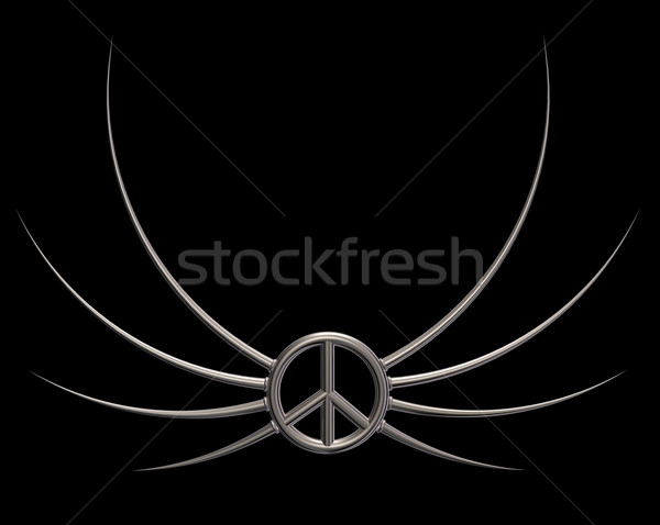 мира символ 3d иллюстрации любви металл войны Сток-фото © drizzd