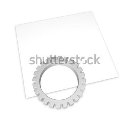 Engrenagem roda branco página ilustração 3d tecnologia Foto stock © drizzd