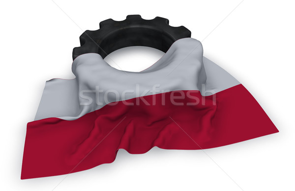 gear wheel and flag of poland - 3d rendering Stock photo © drizzd