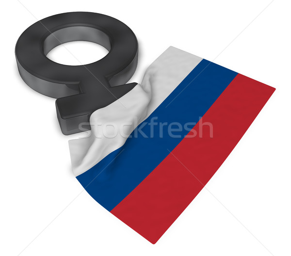 female symbol and flag of russia - 3d rendering Stock photo © drizzd