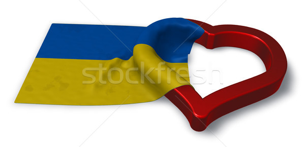 ukrainian flag and heart symbol - 3d rendering Stock photo © drizzd