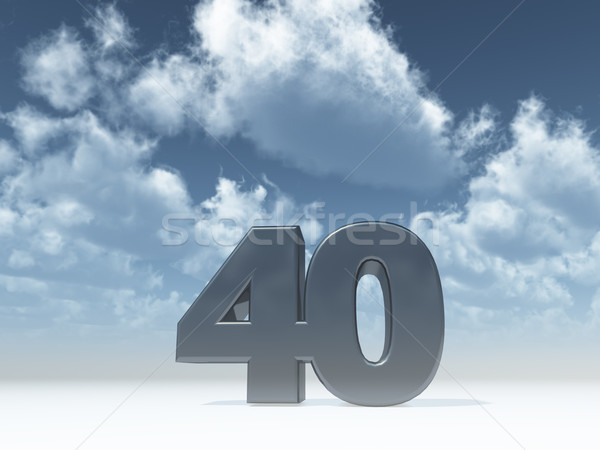 Kırk numara 40 mavi gökyüzü 3d illustration parti Stok fotoğraf © drizzd