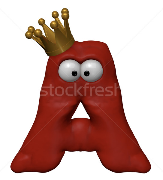 Cartoon brief kroon Rood komische ogen Stockfoto © drizzd