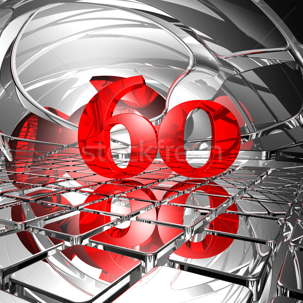 Aantal zestig abstract spiegel ruimte 3d illustration Stockfoto © drizzd