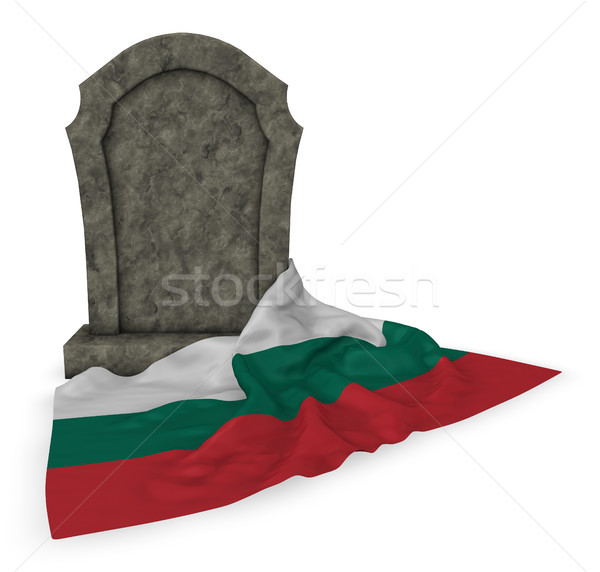 Stock fotó: Sírkő · zászló · 3D · renderelt · kép · halál · kő