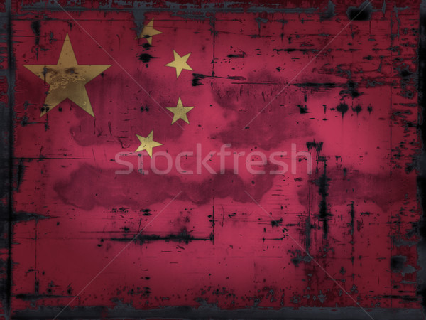 Stock foto: Grunge · China · chinesisch · Flagge · Land · asia