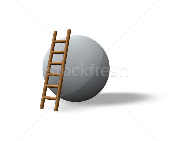 Mission unmöglich Ball Leiter weiß 3D-Darstellung Stock foto © drizzd