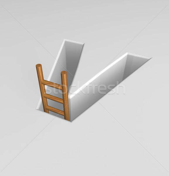 письме лестнице форма дыра 3d иллюстрации успех Сток-фото © drizzd