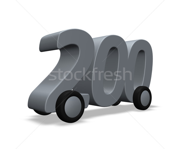 Kettő száz kerekek szám 3d illusztráció autó Stock fotó © drizzd