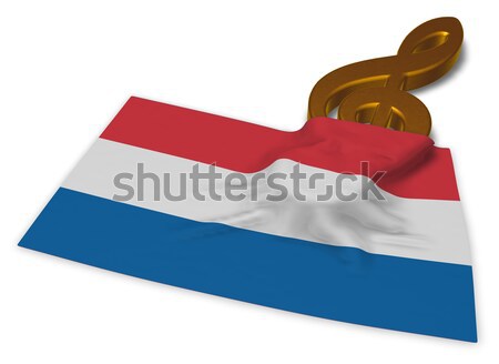 Stock photo: clef symbol and flag of finland - 3d rendering