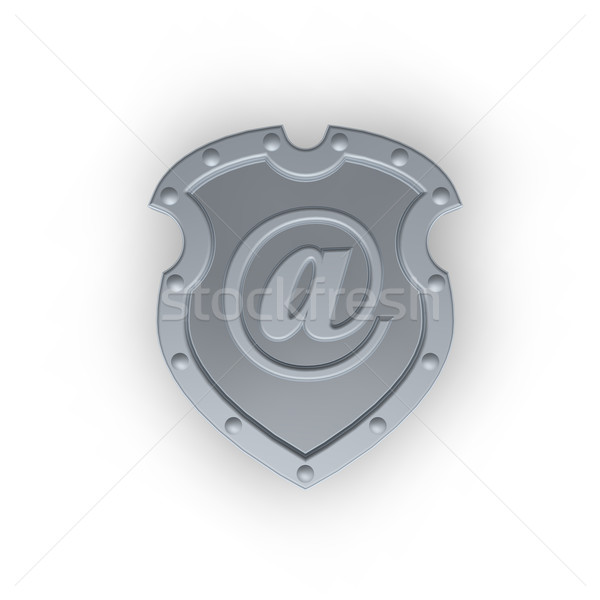 спам защиту металл щит электронная почта белый Сток-фото © drizzd