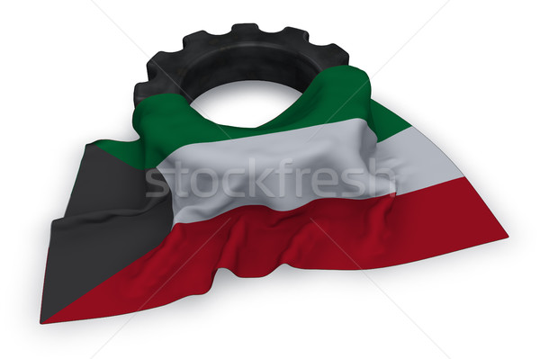 gear wheel and flag of kuwait - 3d rendering Stock photo © drizzd