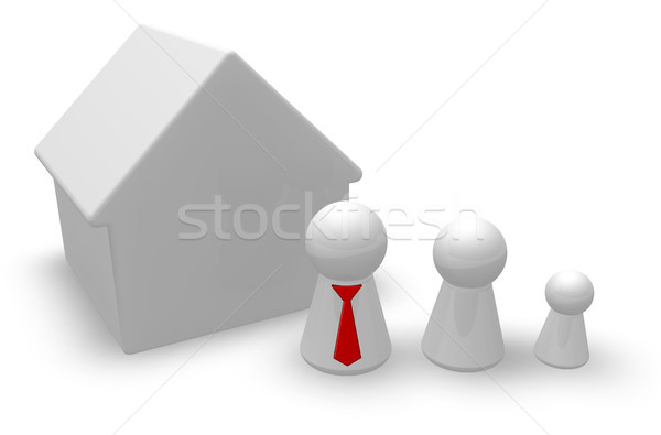 Família casa modelo 3D mulher Foto stock © drizzd