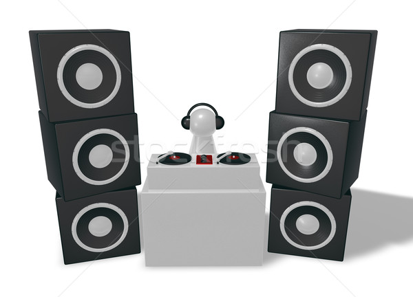 Disc jockey tocadiscos 3d club negro plato Foto stock © drizzd