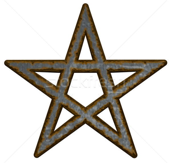 ржавые белый 3d иллюстрации звездой железной дьявол Сток-фото © drizzd