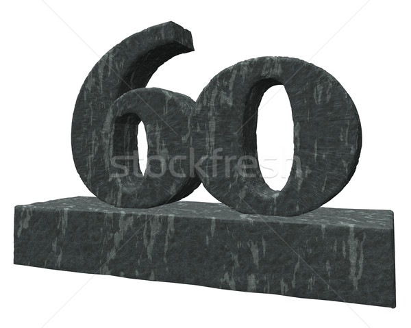 Сток-фото: числа · шестьдесят · 3d · иллюстрации · рождения · рок · каменные