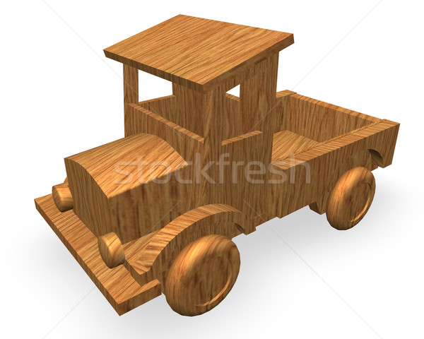 Wood car toy on white background Stock photo © drizzd