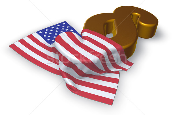 EUA bandeira parágrafo símbolo ilustração 3d tribunal Foto stock © drizzd