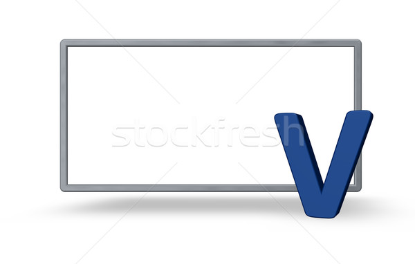 letter v and blank board Stock photo © drizzd