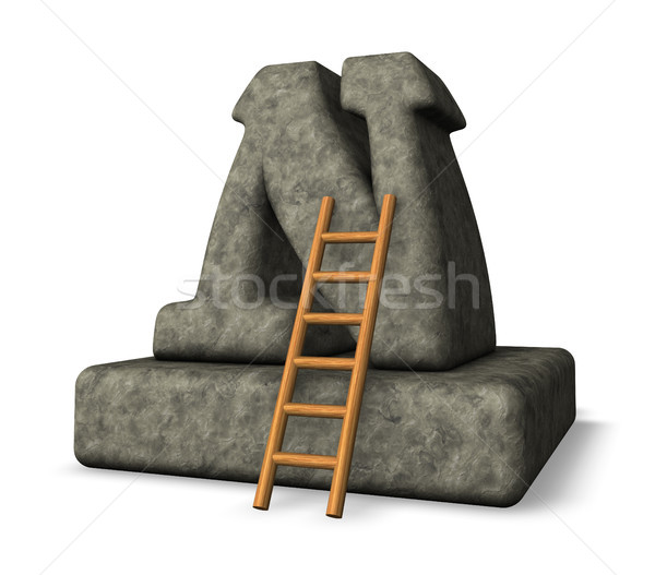 Steen brief ladder 3d illustration school Stockfoto © drizzd