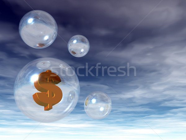 Dollar bubble zeepbel symbool binnenkant 3d illustration Stockfoto © drizzd