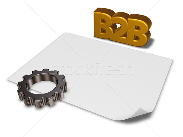 b2b tag and gear wheel - 3d rendering Stock photo © drizzd