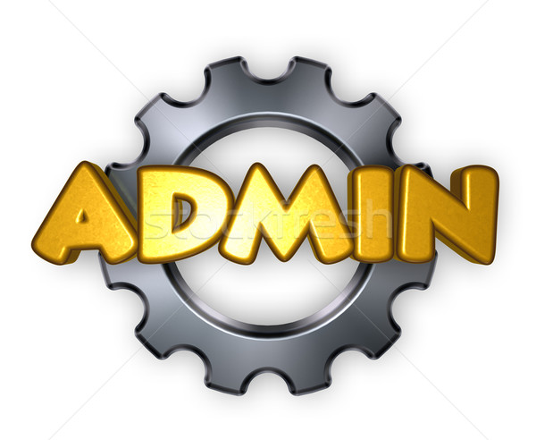the word admin and gear wheel - 3d rendering Stock photo © drizzd