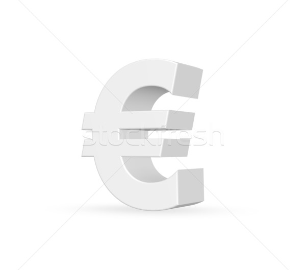 Stock foto: Euro · Symbol · weiß · 3D-Darstellung · Business · Zeichen